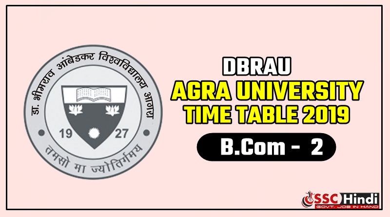 Agra University [DBRAU] : BCom 2nd Year Exam Date Sheet 2019 [Time ...