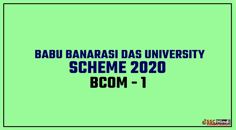 Babu Banarasi Das University [BBD] - BCom 1st [First Year] Scheme 2020 ...