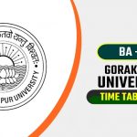 Gorakhpur University [DDU] BA 2 Year Scheme Time Table 2021